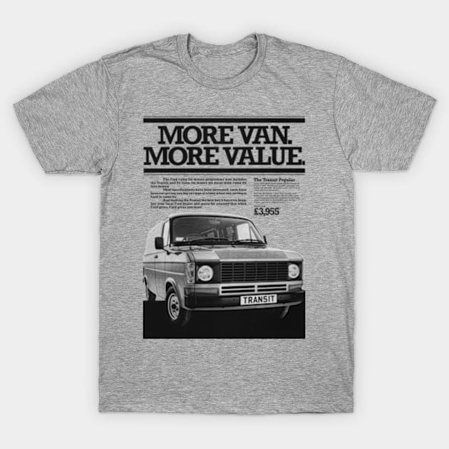 FORD TRANSIT POPULAR - advert T-Shirt by Throwback Motors